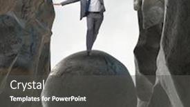  Presentation with uncertainty - Slide set consisting of young-businessman-in-business-risk background and a dark gray colored foreground