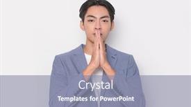  Presentation with press - Theme with young-businessman-in-classic-gray background and a mint green colored foreground