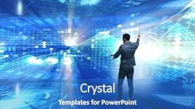  Presentation with data mining - PPT theme consisting of young businessman in data mining background and a teal colored foreground