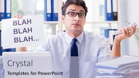  Presentation with communication - Cool new PPT theme with young-businessman-in-effective-communication backdrop and a light blue colored foreground