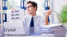  Presentation with communication - Cool new theme with young businessman in effective communication backdrop and a  colored foreground