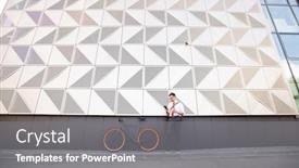  Presentation with tiles - Amazing presentation theme having young-businessman-in-formalwear-texting backdrop and a gray colored foreground