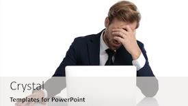  Presentation with navy blue - Slide set featuring young-businessman-in-navy-blue background and a white colored foreground