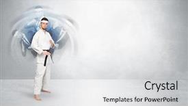  Presentation with drone fire fighting robot - PPT layouts featuring young businessman in suit fighting background and a  colored foreground