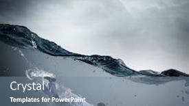  Presentation with crystal blue - Presentation theme enhanced with young businessman in suit swimming in crystal blue water background and a seafoam green colored foreground