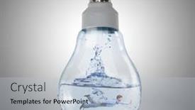  Presentation with blue crystal - Presentation design consisting of young businessman in suit swimming in crystal blue water background and a lemonade colored foreground