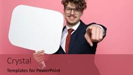  Presentation with glasses - Colorful presentation enhanced with young-businessman-in-suit-wearing backdrop and a red colored foreground