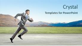  Presentation with road safety young drivers - Presentation with young businessman in suiut running background and a sky blue colored foreground