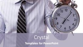  Presentation with time management - Slide set enhanced with young-businessman-in-time-management background and a gray colored foreground