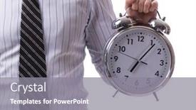  Presentation with time management - Amazing slide set having young-businessman-in-time-management backdrop and a gray colored foreground