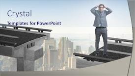  Presentation with uncertainty - Audience pleasing slide deck consisting of young-businessman-in-uncertainty-concept backdrop and a sky blue colored foreground