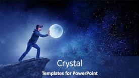  Presentation with glasses - Beautiful presentation theme featuring young-businessman-in-vr-glasses backdrop and a ocean colored foreground