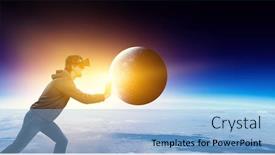  Presentation with glasses - Colorful presentation enhanced with young-businessman-in-vr-glasses backdrop and a light blue colored foreground