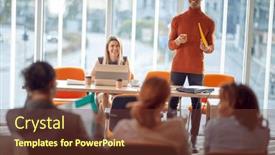  Presentation with atmosphere - Presentation theme featuring young-businessman-is-having background and a tawny brown colored foreground