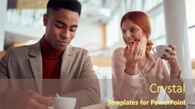  Presentation with coffee talk - Presentation consisting of young-businessman-is-having background and a violet colored foreground