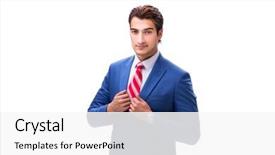  Presentation with blank whiteboard isolated on white - Colorful slides enhanced with young businessman isolated on white backdrop and a  colored foreground