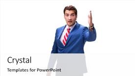  Presentation with brown sugar isolated on white - PPT layouts with young businessman isolated on white background and a  colored foreground