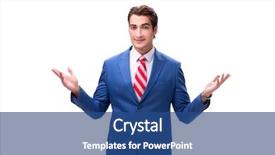  Presentation with frames isolated on white brown - Cool new PPT theme with young businessman isolated on white backdrop and a ocean colored foreground