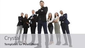  Presentation with young business people - PPT layouts featuring young-businessman-leading-a-team background and a  colored foreground