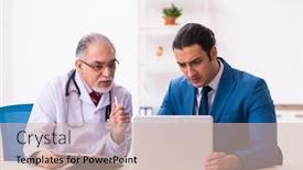  Presentation with old young - Amazing slide set having young-businessman-meeting-with-old backdrop and a soft green colored foreground