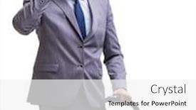  Presentation with nursing - Slide set featuring young businessman nursing child in pram isolated on white background and a white colored foreground