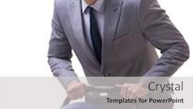  Presentation with nursing - Slide set with young-businessman-nursing-child background and a light gray colored foreground