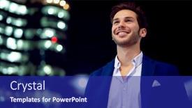  Presentation with city night - Audience pleasing PPT layouts consisting of young-businessman-outdoor backdrop and a navy blue colored foreground