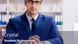  Presentation with chess - PPT layouts enhanced with young-businessman-playing-glass-chess background and a navy blue colored foreground