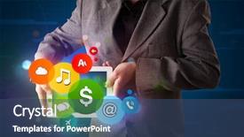  Presentation with colorful - Presentation theme having young-businessman-presenting-colorful-modern background and a ocean colored foreground