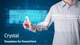  Presentation with virtual keyboard - Amazing slides having pressing virtual type of keyboard backdrop and a ocean colored foreground