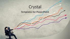  Presentation with sales growth - Theme having delivery man moving boxes indoors background and a gray colored foreground