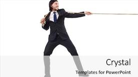  Presentation with rope - Audience pleasing theme consisting of young-businessman-pulling-rope-isolated backdrop and a white colored foreground
