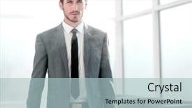  Presentation with multiracial team of young doctors stacking hands - Theme consisting of young businessman running an evacuation background and a light blue colored foreground