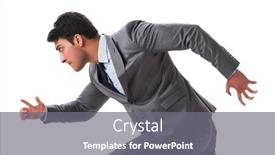  Presentation with forward - PPT theme having young-businessman-running-forward-isolated background and a gray colored foreground