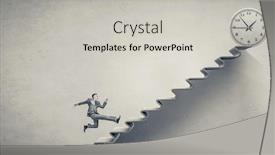  Presentation with running - Amazing slide deck having young-businessman-running-up backdrop and a light gray colored foreground