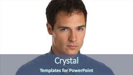  Presentation with facial - Audience pleasing slide set consisting of young businessman serious facial expression on isolate white background backdrop and a ocean colored foreground