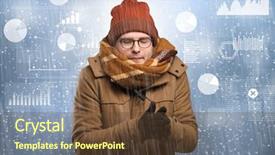  Presentation with young hackers in the concept - Colorful presentation theme enhanced with young businessman shivering with graphs backdrop and a  colored foreground