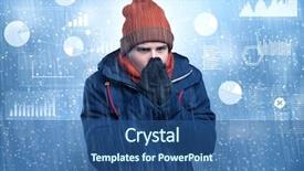  Presentation with young hackers in the concept - Cool new PPT theme with young businessman shivering with graphs backdrop and a  colored foreground