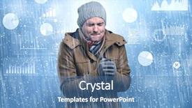  Presentation with young hackers in the concept - Slide set consisting of young businessman shivering with graphs background and a teal colored foreground