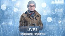  Presentation with young hackers in the concept - Amazing PPT theme having young businessman shivering with graphs backdrop and a teal colored foreground