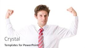  Presentation with strength - Beautiful presentation featuring young-businessman-shows-his-muscles backdrop and a white colored foreground