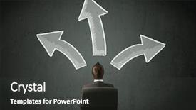  Presentation with decision making - PPT theme enhanced with young businessman sitting and making background and a dark gray colored foreground