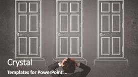  Presentation with chalkboard - Audience pleasing slide deck consisting of young-businessman-sitting-in-front and a  colored foreground