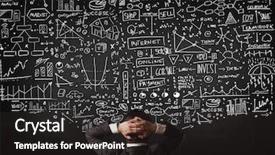  Presentation with office chair - Slide deck featuring young businessman sitting in office background and a  colored foreground