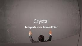  Presentation with office chair - Amazing PPT theme having young businessman sitting in office chair in front of a wall with empty space backdrop and a gray colored foreground