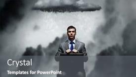  Presentation with business diversity wheel chair - Audience pleasing presentation theme consisting of young-businessman-sitting-on-chair backdrop and a gray colored foreground