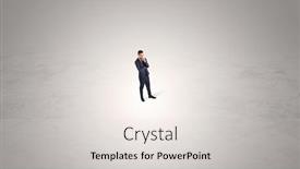  Presentation with alone - Colorful PPT theme enhanced with young-businessman-standing-alone backdrop and a lemonade colored foreground