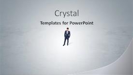  Presentation with alone - Slide deck featuring young-businessman-standing-alone background and a light gray colored foreground