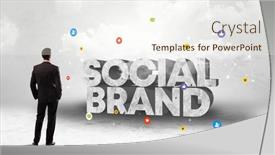  Presentation with brand - Colorful slide deck enhanced with young-businessman-standing-in-front backdrop and a cream colored foreground