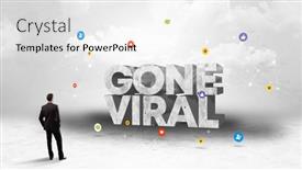  Presentation with viral - Colorful PPT theme enhanced with young-businessman-standing-in-front backdrop and a white colored foreground